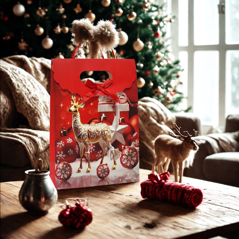 BOLSA DE REGALO NAVIDEÑA MINI MEDIANO 14X21CM