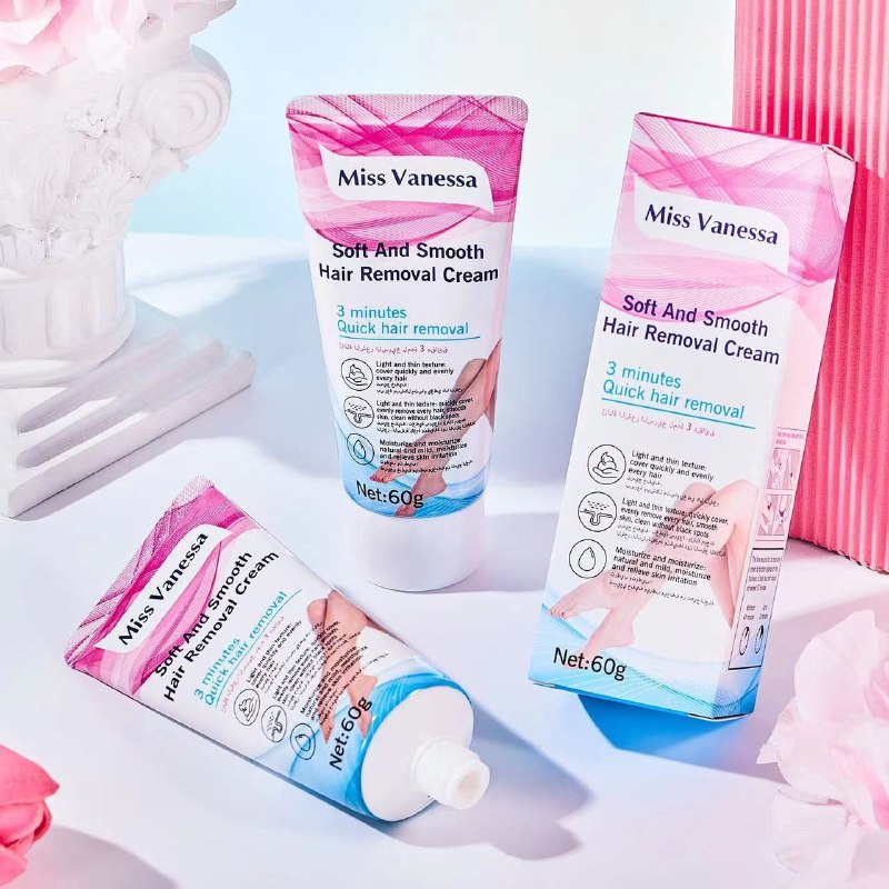 CREMA CORPORAL, DEPILADORA SUAVE Y TERSA, 3 MINUTOS RAPIDA, SEDOSA Y REFRESCANTE NO GRASOSO MISS VANESSA 60G