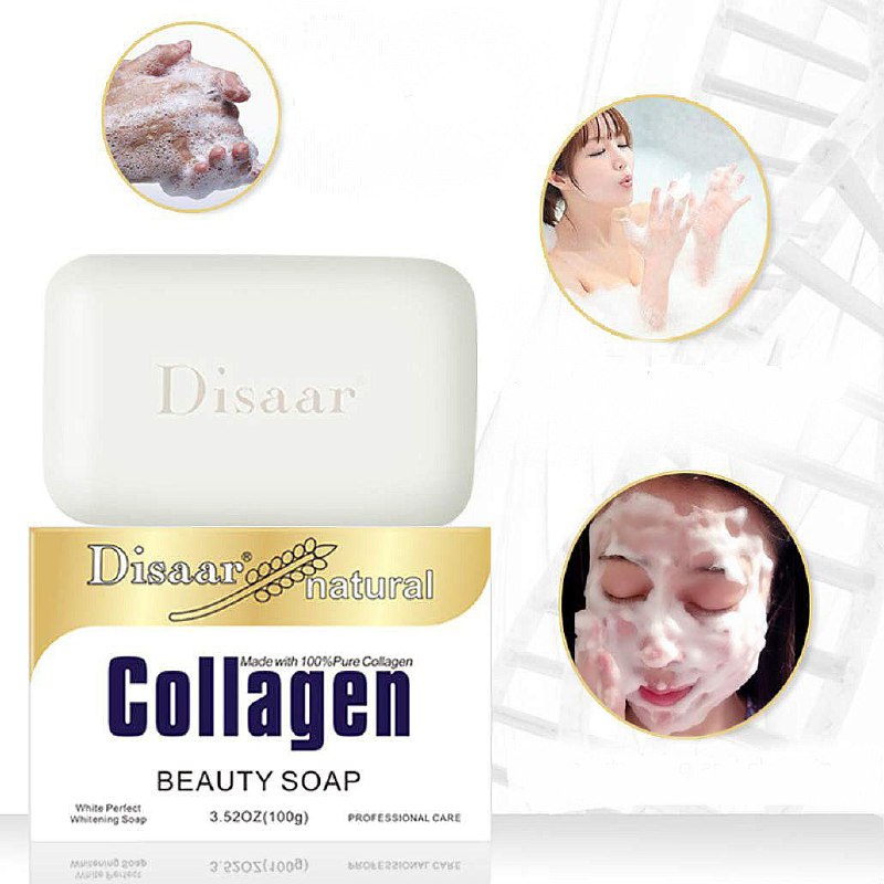 JABON FACIAL ANTIMANCHAS BLANQUEADOR DE COLAGENO DISAAR 100G