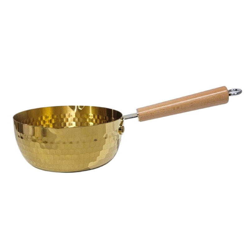 SARTEN JAPONES ANTIADHERENTE, CACEROLA SIN TAPA, MANGO DE MADERA CALIDO ANTIDESLIZANTE, DOBLE BOCA 18CM