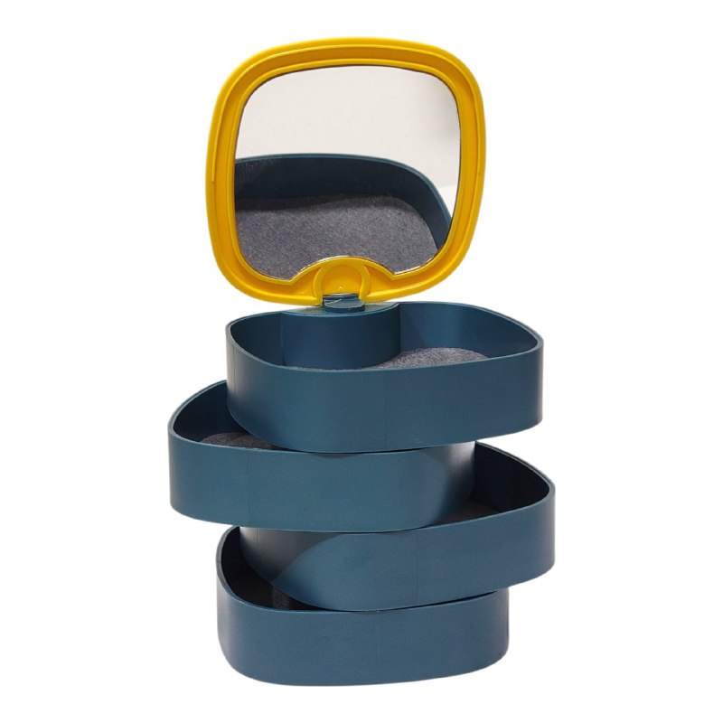 ORGANIZADOR DE JOYAS GIRATORIO COMPACTO Y ELEGANTE 11.2X12.2CM, 3 ESTILOS