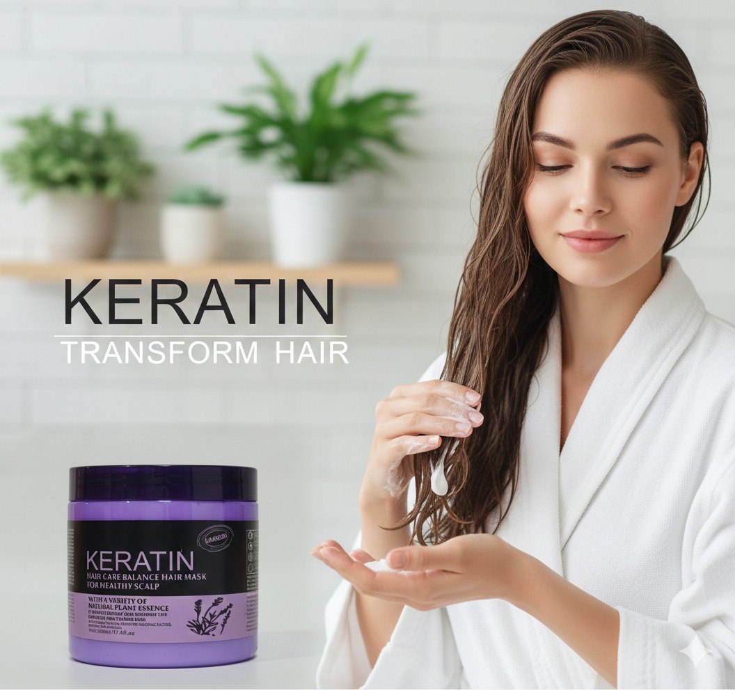 MASCARILLA PARA EL CABELLO EQUILIBRANTE CON QUERATINA KERATIN LAVANDER 500ML
