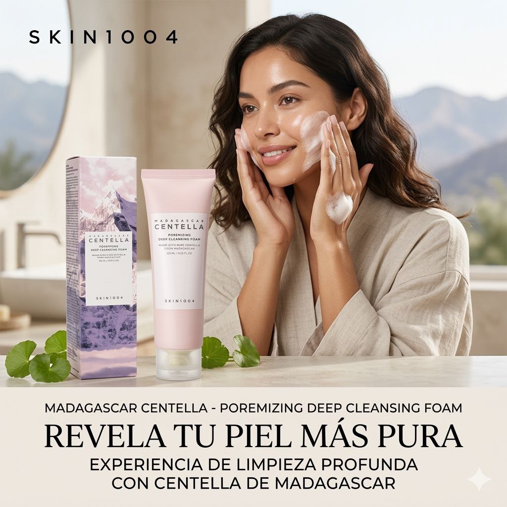 LIMPIADOR DE ESPUMA DE LIMPIEZA PROFUNDA PARA CONTROL DE POROS CON EXTRACTO DE CENTELLA ASIATICA Y SAL ROSA DEL HIMALAYA SKIN1004 125ML