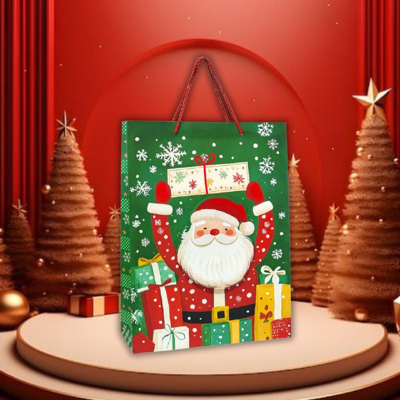 BOLSA DE REGALO NAVIDEÑA GRANDE 30X40X12CM