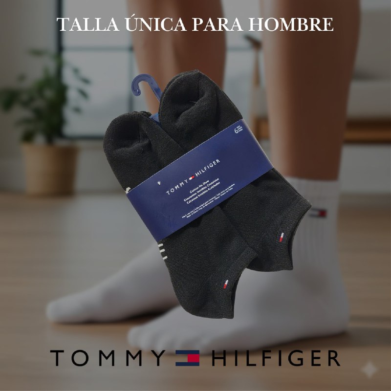 CALCETA TOBILLERA TOMMY HILFIGER PARA HOMBRE 6 PARES TALLA ÚNICA