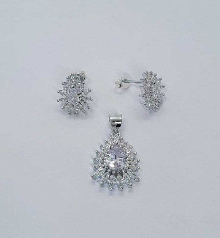 PSET2530 SET GOTA ESTRELLADA CON ZIRCONIA BLANCO PLATA 9.25