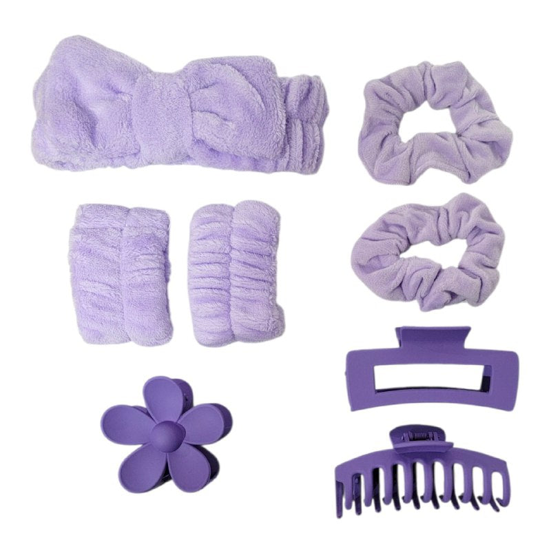 KIT DE ACCESORIO PARA EL CABELLO DIADEMA DE 8 PIEZAS, 5 COLORES