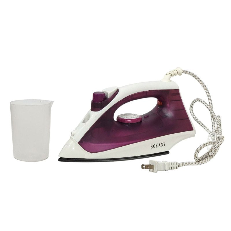 MAQUINA PLANCHA DE ROPA, PLANCHA DE VAPOR FUNCION DE SECADO, VAPOR Y ROCIADO, BOTON DE PULVERIZACION, CONTROL DE TEMPERATURA, TANQUE DE 130ML, 1400W CABLE GIRATORIO, LUZ INDICADORA SOKANY SK-2073