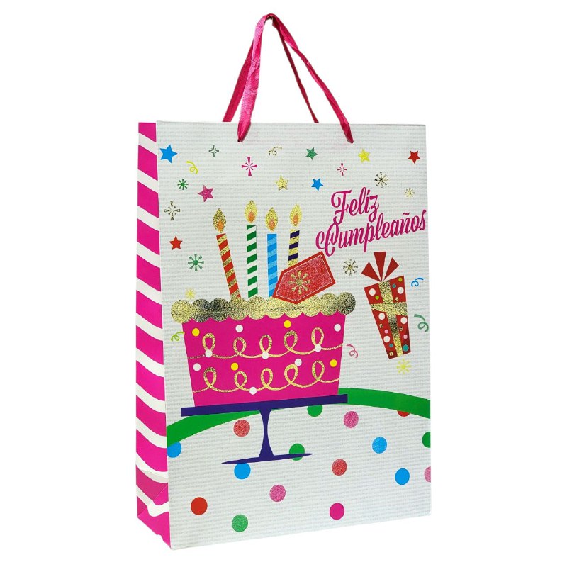 BOLSA DE REGALO DE FELIZ CUMPLEAÑOS 30X12X41CM