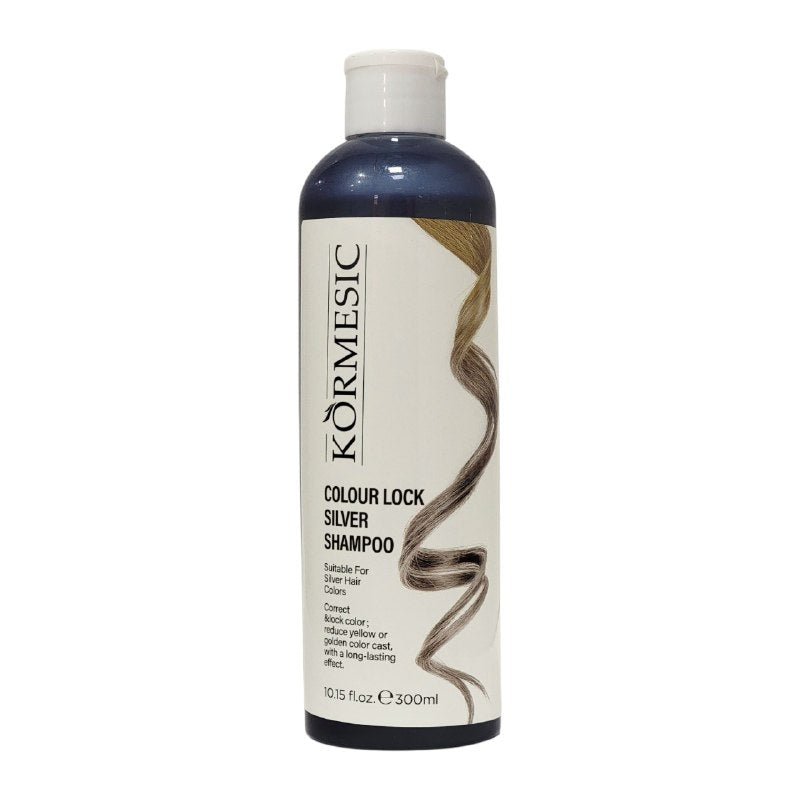 SHAMPOO PARA EL CABELLO PLATA MATIZADOR FIJADOR DE COLOR KORMESIC 300ML