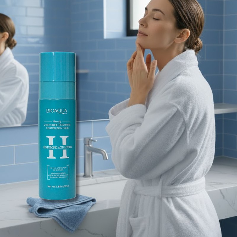 CREMA FACIAL LOCION DE ACIDO HIALURONICO HIDRATANTE 80G, REPARA Y FORTALECE LA PIEL, EQUILIBRA EL ACEITE Y EL AGUA DE LA PIEL, DEJANDOLA SUAVE, TERSA Y ELASTICA BIOAQUA