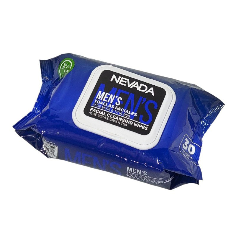 TOALLITAS HUMEDAS FACIALES DE ALOE VERA Y TE VERDE PARA HOMBRE NEVADA MENS 30UND