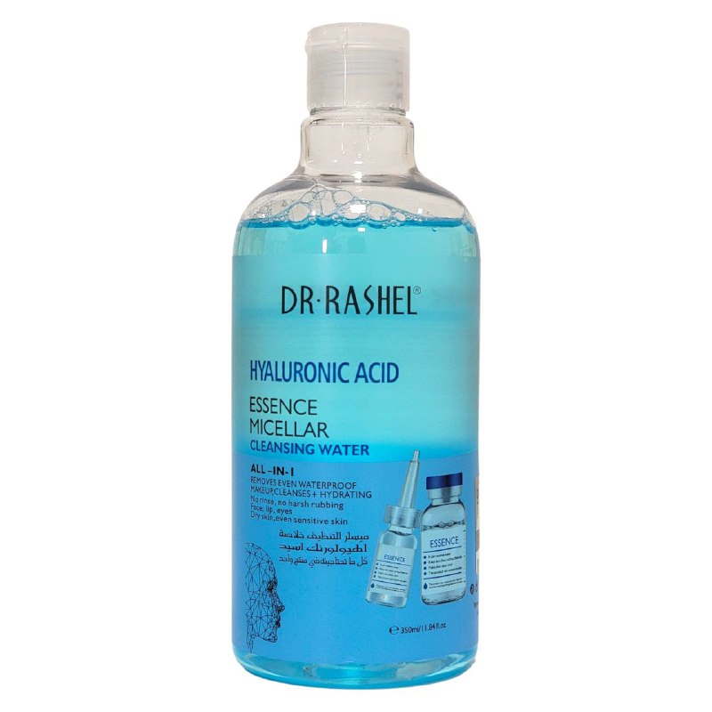 AGUA MICELAR LIMPIADORA CON ACIDO HIALURONICO TODO EN 1, LIMPIEZA DE MAQUILLAJE E HIDRATACION DR RASHEL 350ML