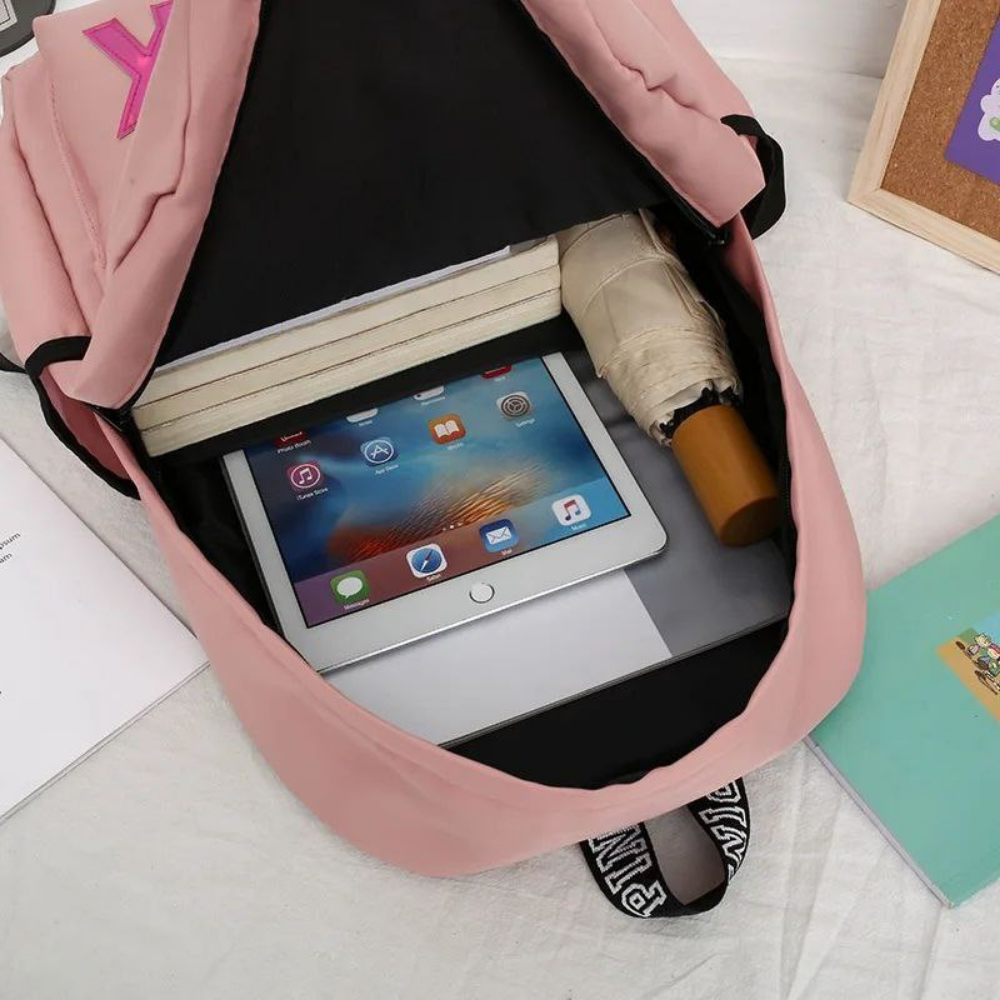 MOCHILA ECONÓMICA PINK DE TELA IMPERMEABLE COLOR ROSADO