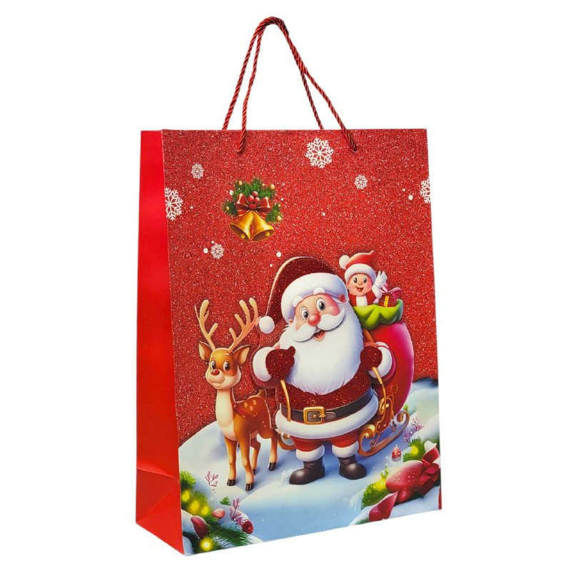 BOLSA DE REGALO NAVIDEÑA GRANDE 30X40X12CM