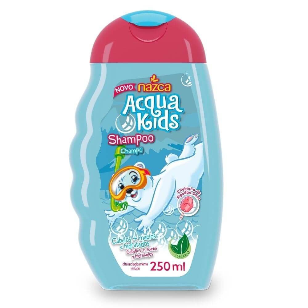 SHAMPOO Y ACONDICIONADOR EN KIT DE ALGODON DE AZUCAR CABELLO SUAVE NAZCA ACQUA KIDS 250ML