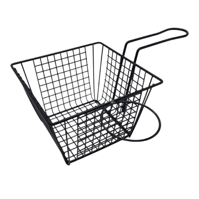 CESTA FREIDORA DE PAPAS DE ACERO DE 7CM, CON COMPARTIMIENTO PARA ADEREZO