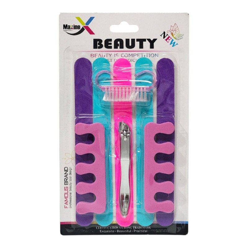 SET DE PEDICURA DE 9 PIEZAS, PARA MANTENER UÑAS LIMPIAS Y LINDAS MAXINE BEAUTY