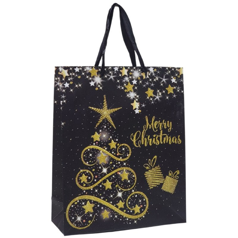 BOLSA DE REGALO NAVIDEÑA MEDIANA 26X32X10CM