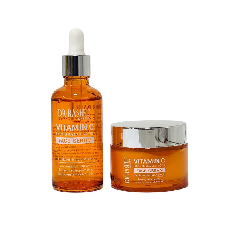SUERO FACIAL EN SET DE VITAMINA C ILUMINADOR Y ANTIENVEJECIMINETO SUERO 50ML, CREMA FACIAL 50G DR RASHEL