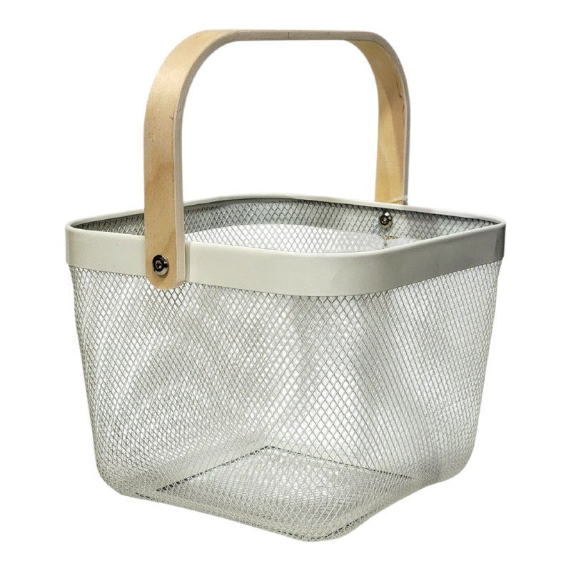 CANASTA ORGANIZADORA DE ALMACENAMIENTO MULTIUSOS CON ASA DE MADERA NATURAL, DISEÑADA PARA ORGANIZAR Y DECORAR CUALQUIER ESPACIO DEL HOGAR 4 COLORES