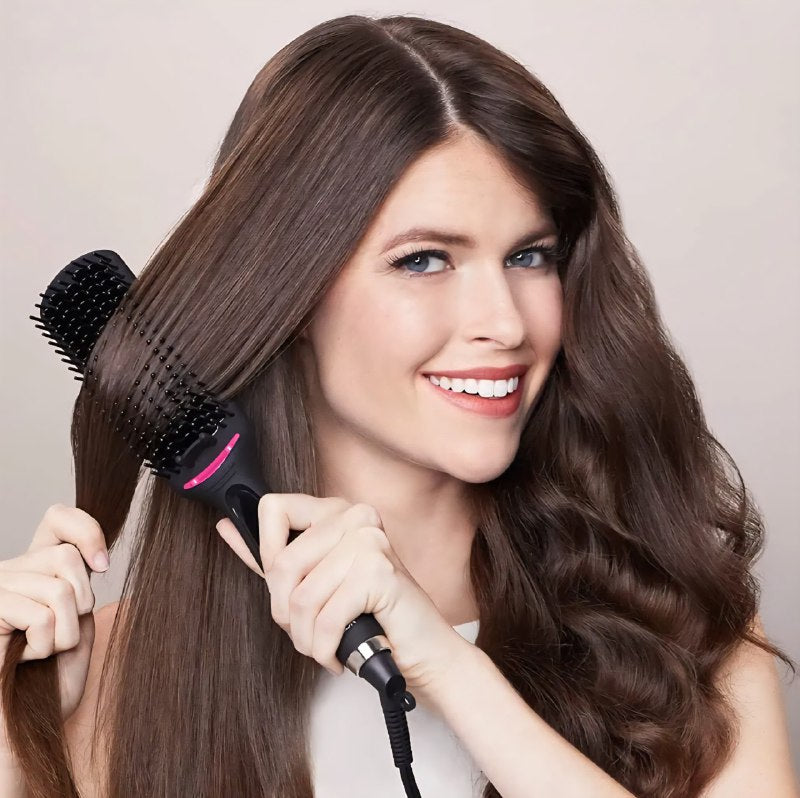 CEPILLO SECADOR DE CABELLO DE ALISADO Y BRILLO EN UN SOLO PASO SIN FRIZZ REVLON