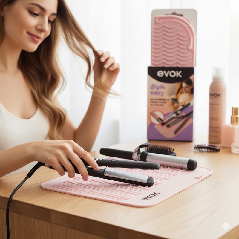 ALFOMBRILLA RESISTENTE AL CALOR PARA PLANCHAS Y RIZADORES ANTIDESLIZANTE EVOK