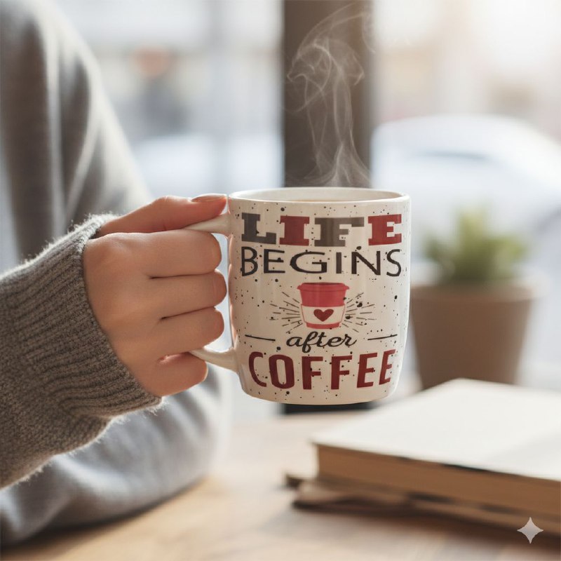 TAZAS DE CERAMICA DE ALTA RESISTENCIA CON ACABADO BRILLANTE Y DISEÑO ERGONOMICO 330ML, 9 ESTILOS