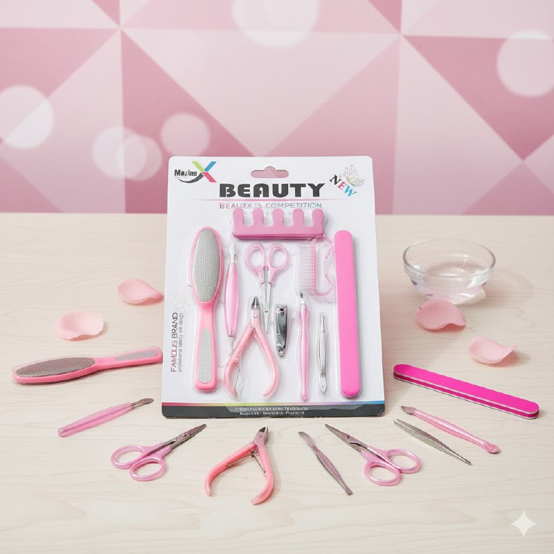 SET DE PEDICURA DE 10 PIEZAS QUE ELIMINAN CALLOS, ALISAN LA PIEL Y MANTIENEN TUS UÑAS IMPECABLES MAXINE BEAUTY, 3 COLORES