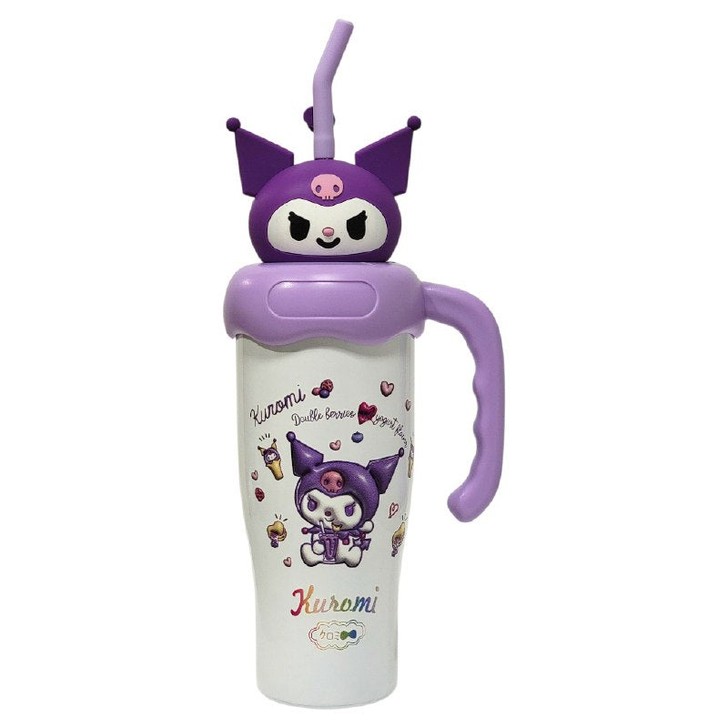 VASO TERMO DE ACERO INOXIDABLE CON ASA DISEÑOS VARIADOS PARA NIÑOS Y NIÑAS 30OZ, 6 ESTILOS