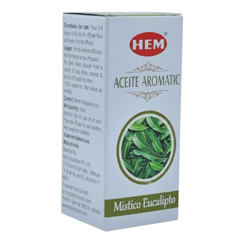 ACEITE AROMATICO ESENCIAL DE EUCALIPTO MISTICO PARA USAR EN DIFUSORES Y AROMATERAPIAS HEM 10ML