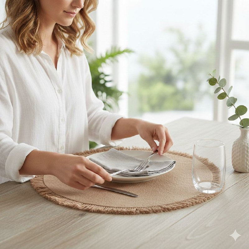 MANTEL DE COCINA PARA MESA COMEDOR CIRCULAR ANTIDEZLIZANTE 38CM