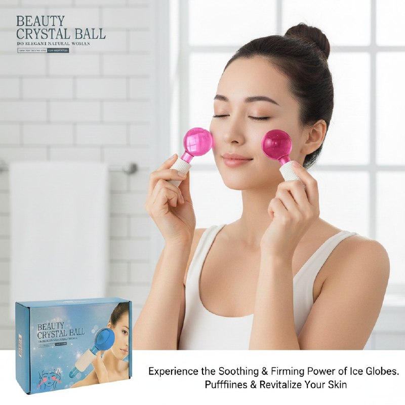 KIT DE MASAJE FACIAL DE GLOBOS DE CRISTAL QUE REDUCEN LA HINCHAZON Y OJERAS DE LA CARA BEAUTY CRYSTAL 2UND