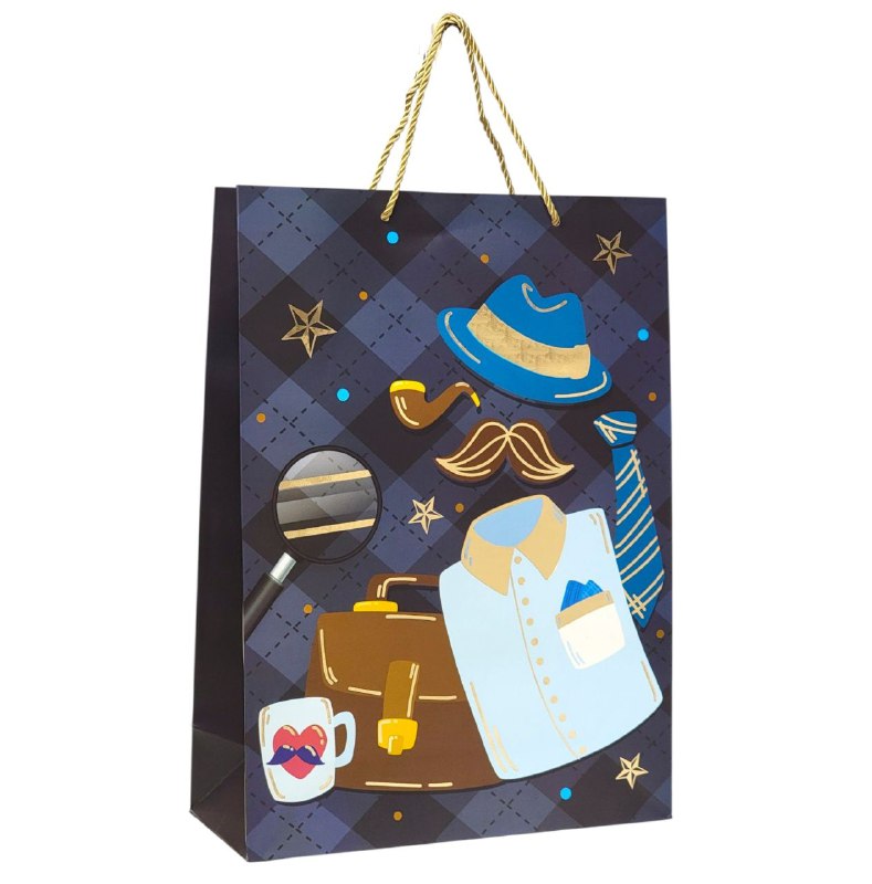 BOLSA DE REGALO PARA HOMBRE GRANDE 30X12X41.5CM