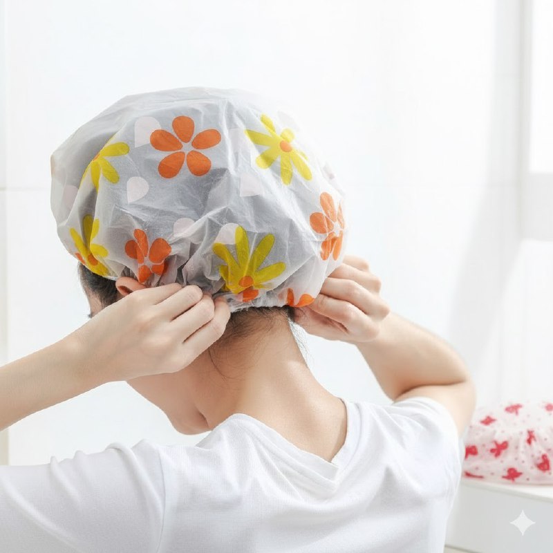 GORRO DE BAÑO DESECHABLE IMPERMEABLE Y VERSATIL TALLA UNICA EVOK 12 PIEZAS 4 ESTILOS