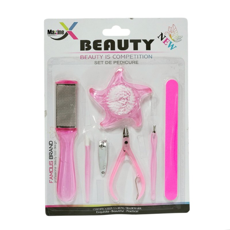 SET DE PEDICURA DE 7 PIEZAS QUE ELIMINAN CALLOS, ALISAN LA PIEL Y MANTIENEN TUS UÑAS IMPECABLES MAXINE BEAUTY, 2 COLORES