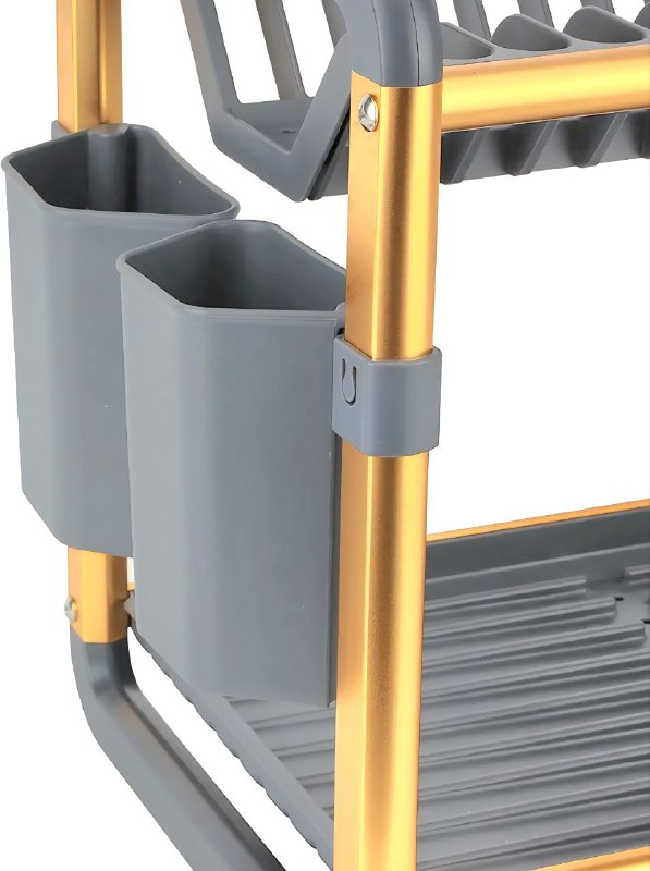 ESTANTE ORGANIZADOR Y ESCURRIDOR DE COCINA DE 2 NIVELES CON BANDEJAS DE DRENAJE EXTRAIBLES 60.9X26.7X34.2CM DISH RACK