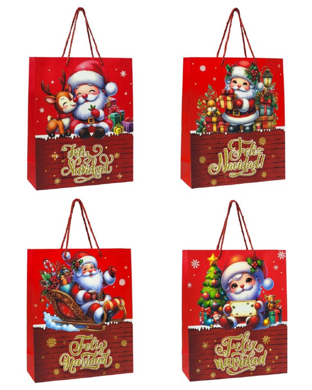 BOLSA DE REGALO NAVIDEÑA MEDIANA 26X32X10CM