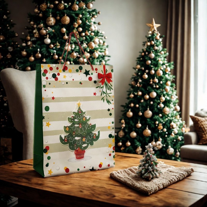 BOLSA DE REGALO NAVIDEÑA GRANDE 30X40X12CM
