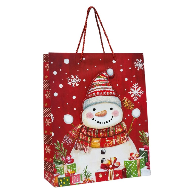 BOLSA DE REGALO NAVIDEÑA MEDIANA 26X32X10CM