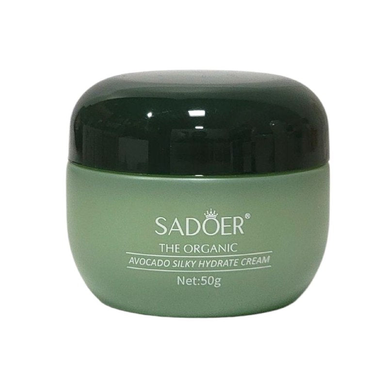 CREMA FACIAL DE AGUACATE ORGANICO, HIDRATA LA PIEL Y NO LA DEJA GRASA, RETIENE LA HUMEDAD DEJANDO LA PIEL ELASTICA,TERSA Y SAUVE SADOER THE ORGANIC AVOCADO 50G