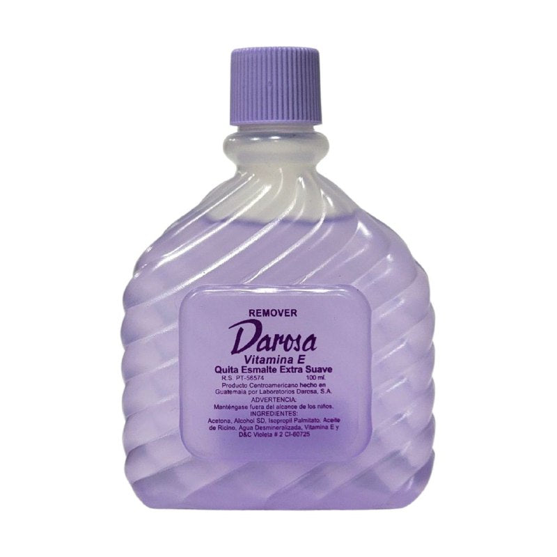 ACETONA REMOVEDOR DE ESMALTES EXTRA SUAVE DE VITAMINA E, UÑAS ACRILICAS PROFESIONAL DAROSA 100ML