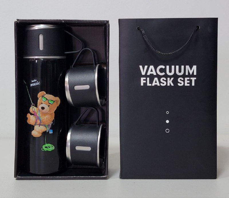 SET DE TERMO CON TAZAS DE ACERO INOXIDABLE 3 PIEZAS VACUUM FLASK 500ML