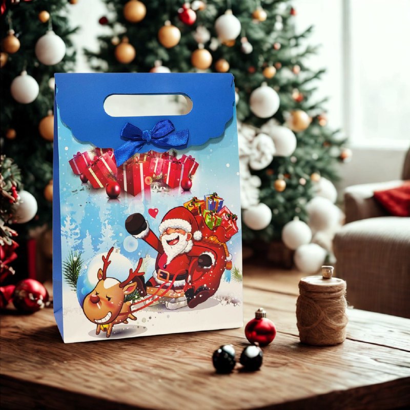 BOLSA DE REGALO NAVIDEÑA MEDIANO 27X19CM