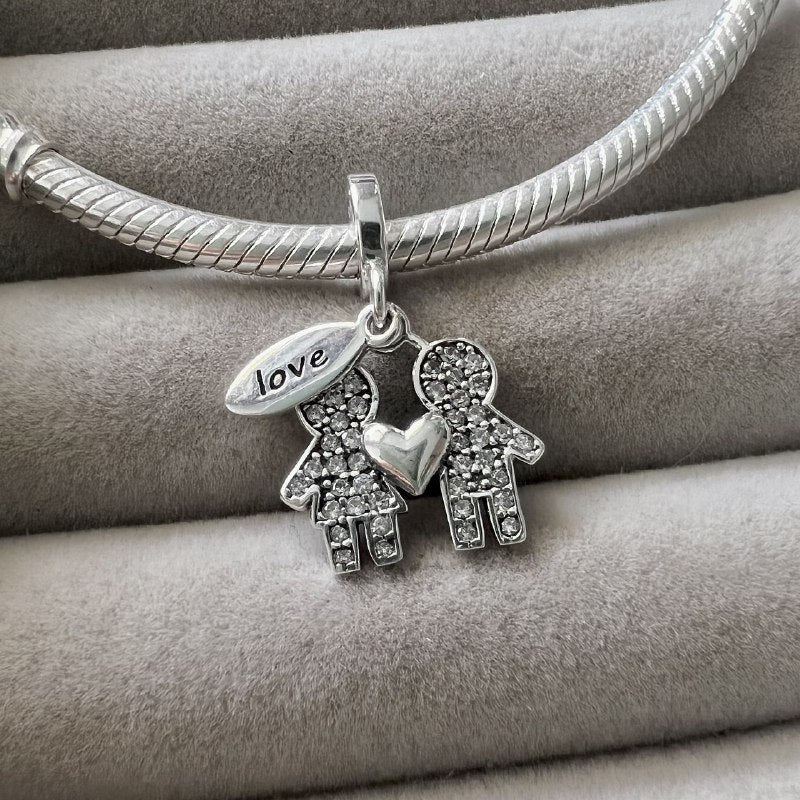 PCHARM4039 FORMA PAREJA DE AMOR PANDORA PLATA 9.25