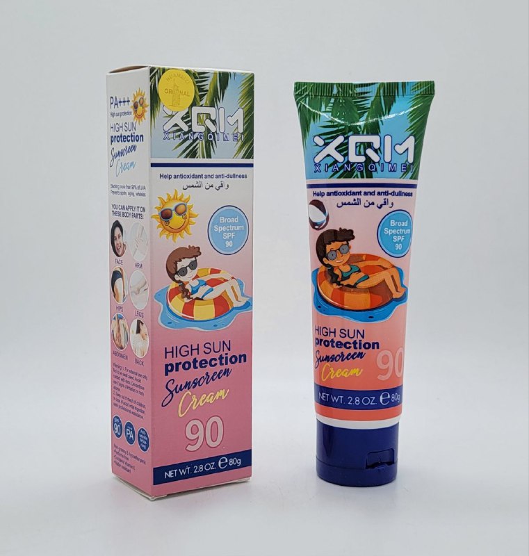 PROTECTOR SOLAR EN CREMA ALTA PROTECCION 90SPF XQM XIANGQIMEI 80G