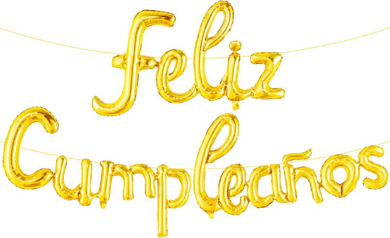 DECORACION ADORNO GLOBOS DE FELIZ CUMPLEAÑOS COLOR ORO FOIL BALLONS