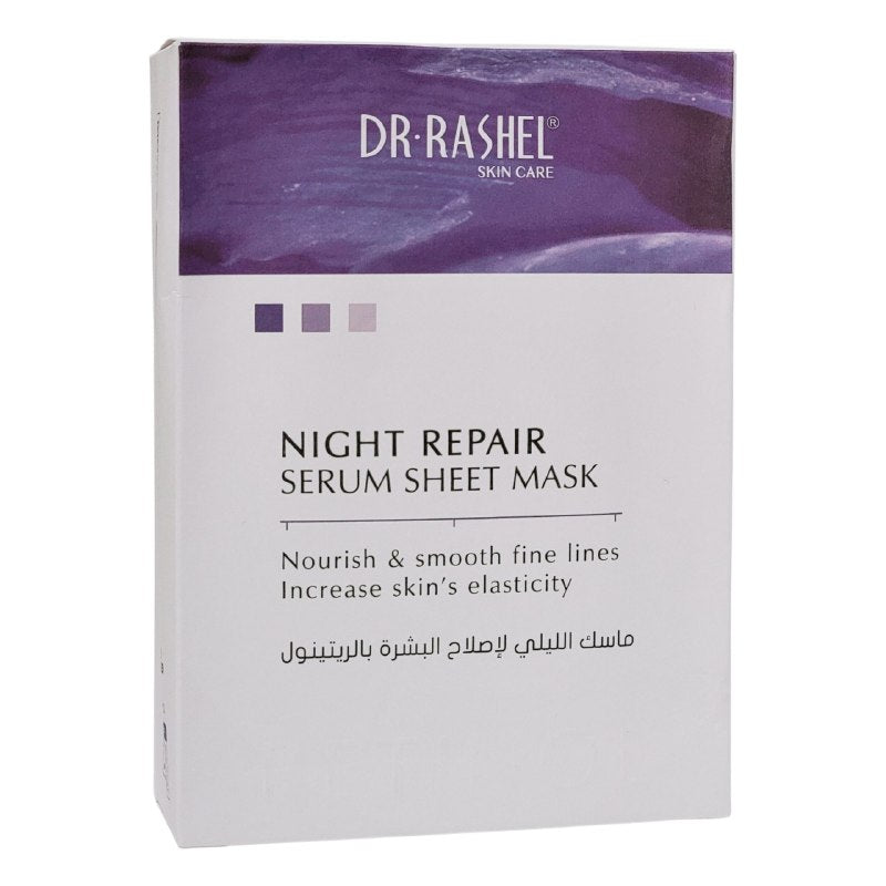MASCARILLA FACIAL DE NOCHE DE RETINOL Y COLAGENO HIDRATANTE REAFIRMANTE 25GX10UND, TRATAMIENTO INTENSIVO QUE MEJORA VISIBLEMENTE LA FIRMEZA Y EL TONO DE LA PIEL DEJANDOLA TENSA Y SUAVE DR RASHEL