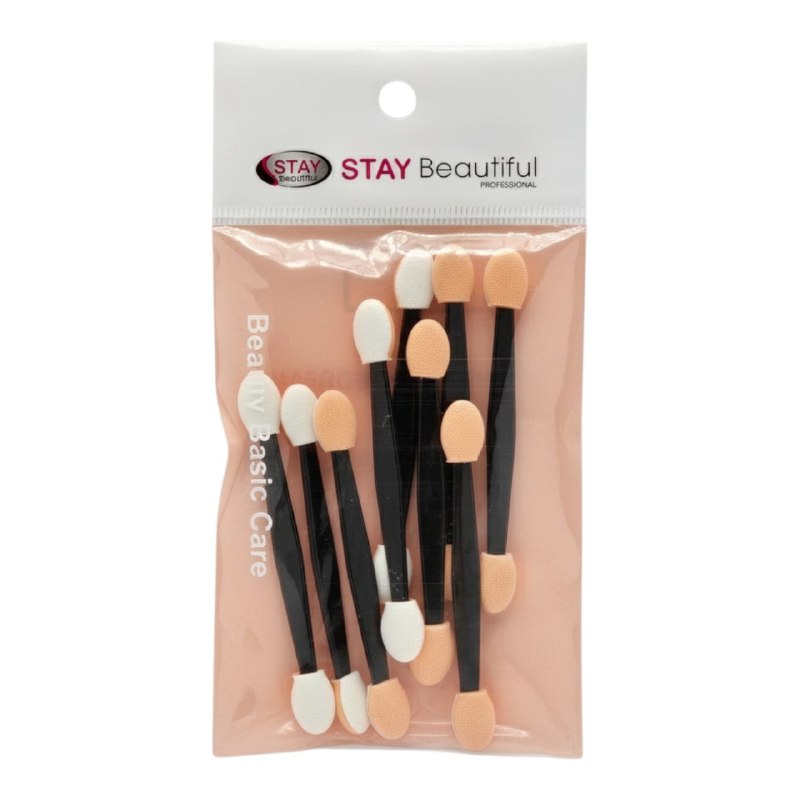BROCHAS SET DE APLICADORES DE SOMBRA DE OJOS DESECHABLES DE DOBLE PUNTA STAY BEAUTIFUL 10UND