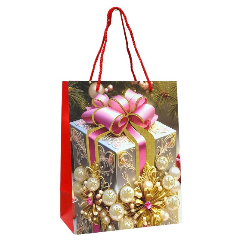 BOLSA DE REGALO NAVIDEÑA PEQUEÑA 18X23X10CM